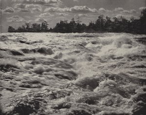 滝の上のナイアガラのラピッズ（モノクロ写真 作： American Photographer (after)