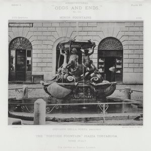 イタリア・ローマ トルタルーガ広場「亀の噴水」（モノクロ写真 作： American Photographer (after)