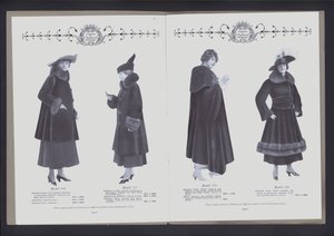 ファーファッション・シアター」の見開き2ページ（モノクロ写真 作： American Photographer (after)
