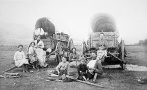 アメリカの開拓者家族、1870年頃（モノクロ写真 作： American Photographer