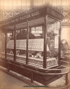 アメリカンウォッチ社の展示、本館、センテニアルインターナショナルエキシビション、フィラデルフィア、1876（アルブメンプリント）