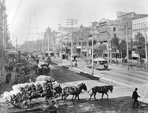 ルイジアナ州ニューオーリンズ、カナルストリート、1890年頃（モノクロ写真 作： American Photographer