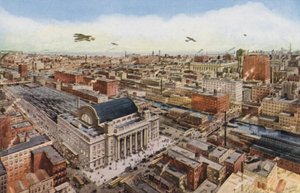 シカゴシカゴの鳥瞰図ビジネス地区（カラー写真） 作： アメリカの写真家