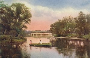 シカゴガーフィールド公園でのボート遊び（カラー写真） 作： アメリカの写真家