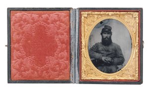 ジョセフ・アブサロム・ヒギンボーサム上等兵の肖像画（額装）。 作： アメリカの写真家