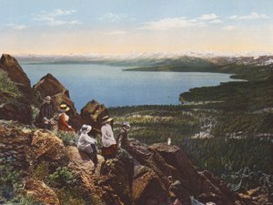 カリフォルニア州マウント・ワトソンからのタホ湖（カラー写真） 作： アメリカの写真家