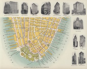 マンハッタン区の地図（モノクロ写真） 作： American Photographer