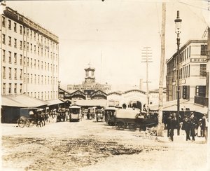 デラウェアリバーフロントのマーケットストリート、1894年頃（アルブメンプリント） 作： American Photographer