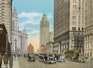 北を見るミシガン大通り（カラー写真） 作： American Photographer