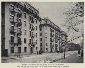 模型長屋、西六十九番街（モノクロ写真 作： American Photographer