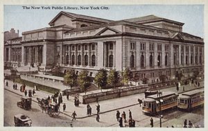 ニューヨーク公共図書館、ニューヨーク、アメリカ（カラー写真） 作： アメリカの写真家
