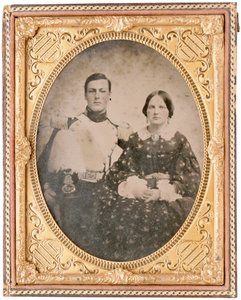 ハミルトン・ブランチと身元不明の女性の肖像（ダゲロタイプ） 作： アメリカの写真家