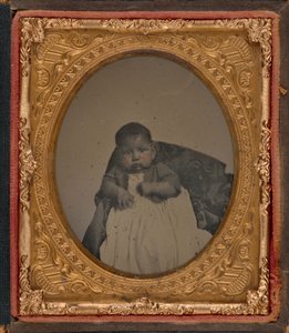赤ちゃんの肖像,c.1860年（写真） 作： アメリカの写真家