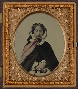 女性の肖像、ジョセフィン・フォルクスの可能性,c.1860年（写真） 作： アメリカの写真家