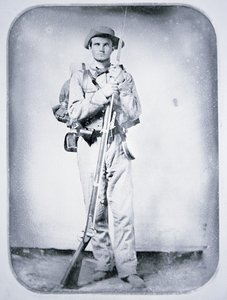 南部連合軍兵士トーマス・テイラー二等兵（モノクロ写真