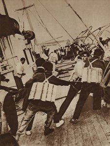 1928年11月21日、米国バージニア州、ベストリス号沈没（モノクロ写真） 作： アメリカの写真家