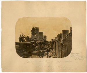 敗北した北軍の避難後の兵士、フォートサムターの戦い、1861 作： American Photographer