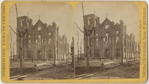 1871年のシカゴ火災後の聖ミカエル教会 作： American Photographer