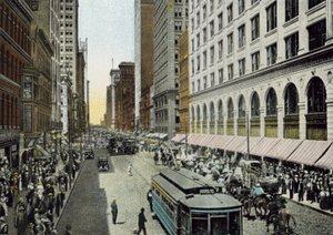 ヴァンビューレンストリートから北を望むステートストリート（カラー写真） 作： American Photographer