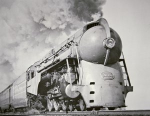1938年のニューヨーク・セントラル・システムの「エンパイア・ステート・エクスプレス」（モノクロ写真 作： American Photographer