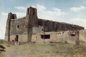旧教会、アコマのプエブロ、ニューメキシコ（カラー写真） 作： American Photographer