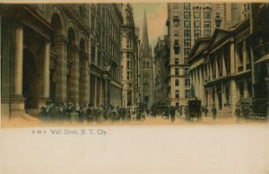 ウォール街、ニューヨーク市。 1913年に送られたはがき。 作： American Photographer