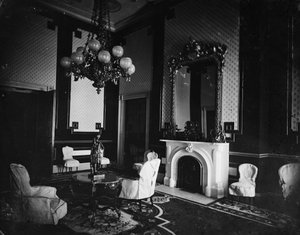 ホワイトハウスのインテリア、オールドグリーンルーム、大統領研究、1860-80 作： American Photographer