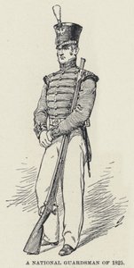 1825年の国家警備隊員（リトグラフ