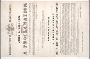 屈辱と祈りの日の宣言、1864年7月28日 作： American School