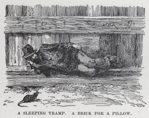 A Sleeping Tramp, A Brick for a Pillow (litho)