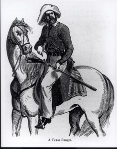 テキサスレンジャー、ジョンフロストによる「メキシコの絵画史とメキシコ戦争」のイラスト、1848 作： American School