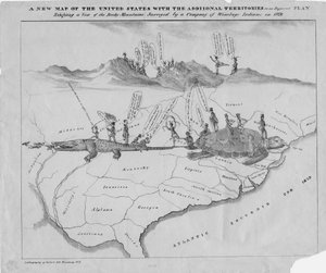 改善された計画に関する追加の領域を含む米国の新しい地図、c.1828