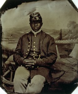 アブラハムF.ブラウン、第54マサチューセッツ歩兵、c.1863（tintype） 作： American School