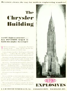 1930年5月にDuPont Magazineから提供されたクライスラービルの広告 作： American School