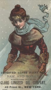 Globe Linseed Oil Companyの広告改良されたグローブペイント、1880年頃 作： American School