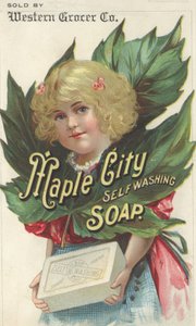 メープルシティセルフソープソープの広告、1880年頃 作： American School