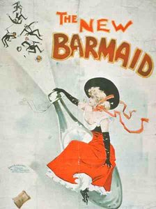 The New Barmaid」の広告（カラーリトグラフ） 作： American School