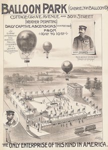 アメリカ、シカゴのバルーンパークの広告ポスター、1888年頃 作： American School