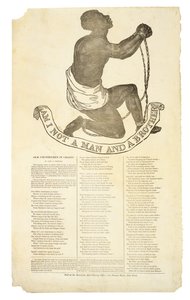 私は人であり、兄弟ではないのか」1837年頃（木版画・紙 作： アメリカの学校
