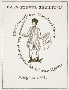 アメリカの手形、1775年、Cassells Illustrated History of Englandからのイラスト（セピア写真） 作： American School