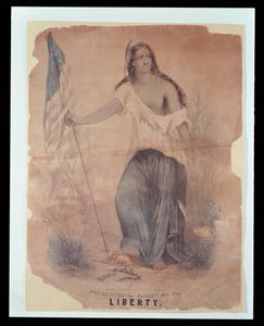 1870年ホフマンによって刻まれた自由を表す南北戦争ポスター 作： American School