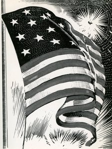 フォート・マクヘンリーに翻るアメリカ国旗 作： American School