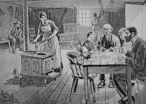 アメリカのホームステッド（彫刻 作： American School