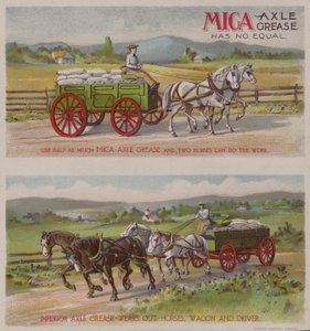 雲母車軸グリースを宣伝するアメリカのトレードカード 作： American School