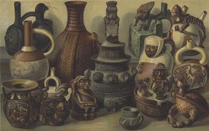 古代アメリカの陶器 作： American School