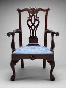 アームチェア、c。 1760-1790（黒いクルミ;南の黄色い松） 作： American School