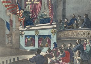 リンカーン大統領の暗殺、1865年頃 作： American School
