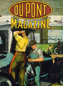 自動車修理、デュポンマガジンの表紙、1919年1月 作： American School