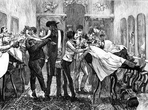 ニューヨークの理髪サロン、1870 作： American School