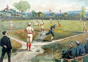 1891年のニューヨークでの野球観戦 作： American School